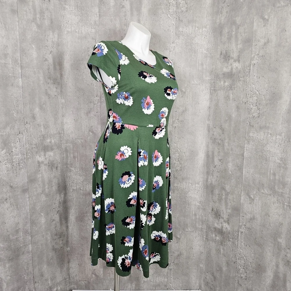 Boden Womens US10R Aide Ponte Knit Green Floral Casual Day Work Dress - Picture 5 of 9